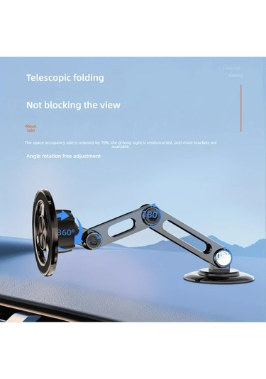 Cordial Alaşımlı Manyetik Araç Tutucu - Siyah, Uzatılabilir & Dönebilir Navigasyon Telefon Askısı