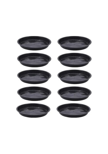 Novahub Siyah Aile Ve Bahçe 10 Adet 10 Boyutları Plastik Yuvarlak Şekil Ev Saksı Ekici Tepsi Tabakları 23cm X 23cm X 2.6cm 23cm X 23cm X 2.6cm