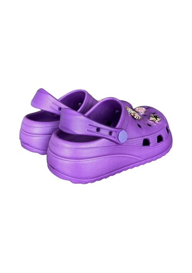 Kız Çocuk Yüksek Taban Taşlı Sandalet Mor-mor Mor