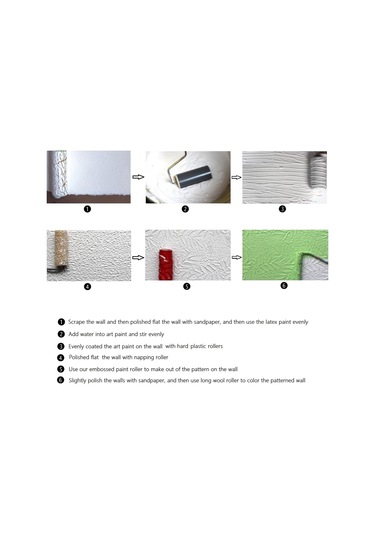 7 'dıy Desenli Boya Silindiri Dekoratif Kauçuk Silindir Dekoratif Sanat Silindiri Doku Rulo Plastik Saplı 300'den Fazla Desen Desen Z7