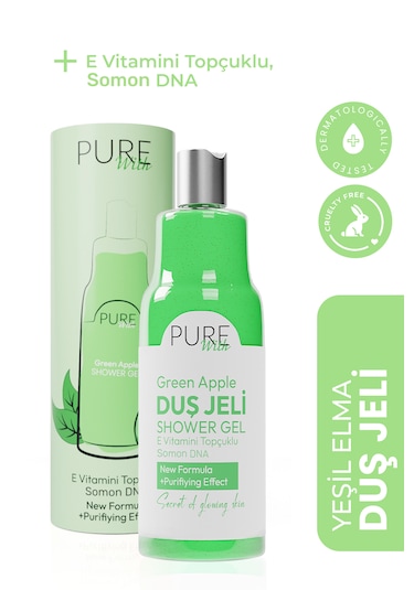 E Vitamin Topçuklu Yeşil Elma Özlü Arındırıcı Duş Jeli 2x400 Ml Elma
