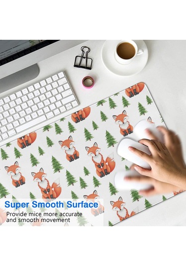 Fox Büyük Oyun Mouse Pad 31.5x15.7 Inch,kaymaz Kauçuk,masaüstü, Dizüstü Ve Kablosuz Fare İçin-a19