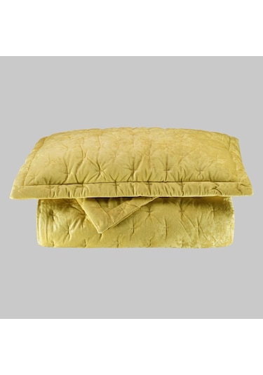 Sarev Sarı Metis Yatak Örtüsü Seti Sarı