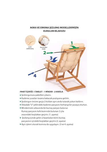 Meya Dekor Simona Grand Şezlong 2+1 Ahşap Bahçe Balkon Teras Katlanır Set - Antrasit Minder Antrasit