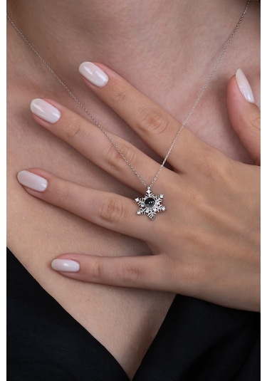 100 Dilde Seni Seviyorum Kar Tanesi Gümüş Kolye Wsn230K