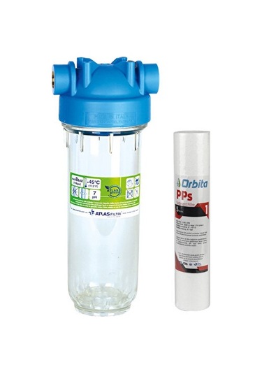 Atlas 10 Inç Dp Mono Housıng 1'' Dolu Filtre Kabı-5 Mikron