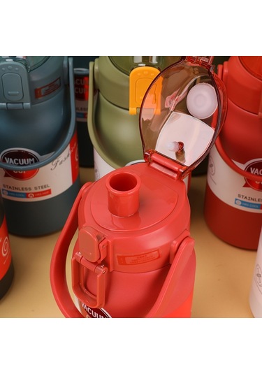 Luckystar Büyük Kapasiteli Termos - Yeşil Renk.