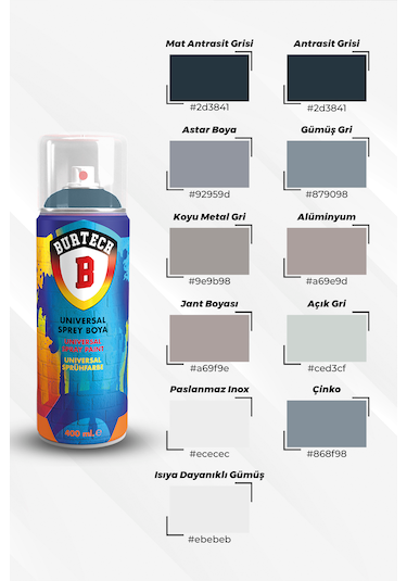 Universal Parlak Siyah Akrilik Sprey Boya