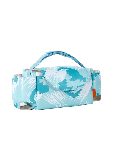 Dianziye Sulu Mavi Graffiti Desenli Çocuk Arabası Organizer Çantası - Su Geçirmez, Büyük Kapasiteli, Sütün Botolleri, Bezi, Mendil Ve Diğer Eşyaları Saklamak İçin El Eleği Mavi