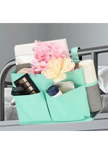 Homyl Dergi Için Başucu Caddy Asılı Yatak Düzenleyici Hafif Mavi