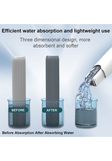 Geeksen Eko Pamuk Uçlu El Tutulu Mini Mop Seti - 2 Değiştirme Başlığıyla, Kolay Dehidrasyonlu, Taşınabilir Temizlik Aleti