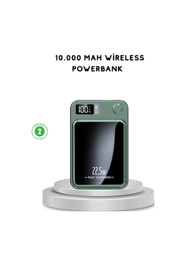 Magsafe Powerbank Kablosuz Şarjlı Ve 22.5w Hızlı Şarj Destekli Siyah