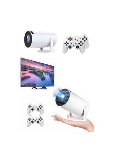 Projeksiyon Cihazı Video Oyun Konsolu Projektör Taşınabilir Ayaklı Çift Kollu 4k Çözünürlüklü