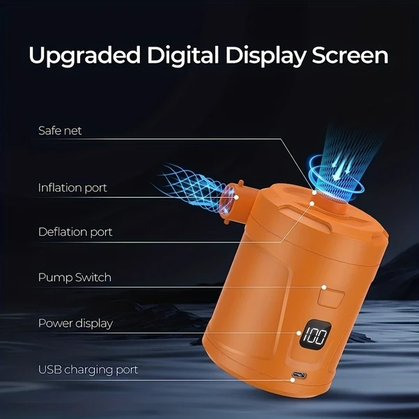 Willowhaven Siyah Kablosuz Taşınabilir Çift Amaçlı Elektrikli Hava Pompası Yüzme Havuzu Şişme Yatak Ve Simit İçin