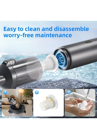 Araç İçi Küçük Yüksek Emişli Elektrikli Süpürge: Taşınabilir Şişirilebilir Çift İşlevli-sarı Siyah