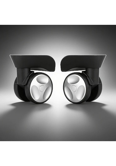 Dashanshop Siyah 2 Adet Evrensel Bagaj Tekerleği Yedek Spinner Tekerlekli Valiz