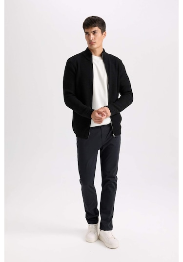 DeFacto Yazlık Gabardin Chino Kanvas Pantolon Slim Fit Dar Kesim Dar Paça Cepli B2089AX25SPAR190