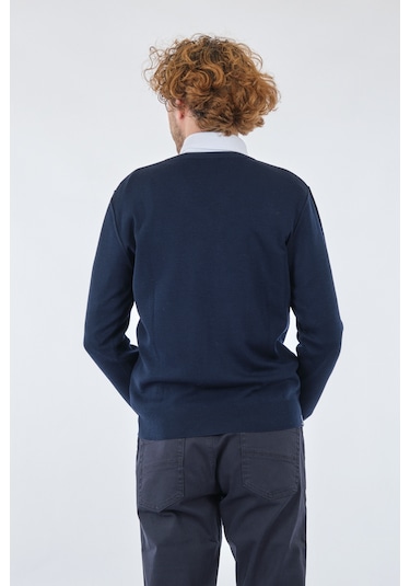 De Blasıo V Yaka Uzun Kollu Lacivert Erkek Kazak 222340020 001