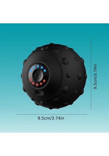 Honeybeeshop Siyah 5 Hizli Yuksek Yogunluklu Sarj Edilebilir Titresimli Masaj Topu Kas Fitness Servikal Omurga Bel Ayak Icin Elektrikli Yoga Topu Siyah