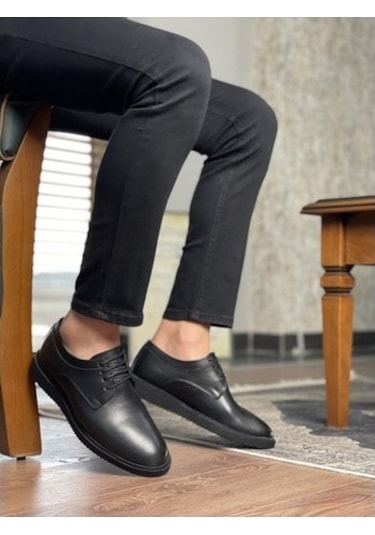 Muggo Marcel Garantili Erkek Günlük Hakiki Deri Casual Ayakkabı Siyah