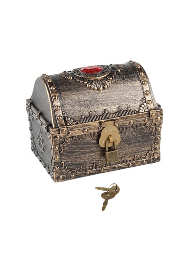 Homyl Çocuklar Depolama Korsan Hazine Kutusu Sandığı Temalı Bronz