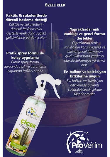 Proverim Kaktüs Ve Sukulent İçin Çiçek Coşturan 300 ML