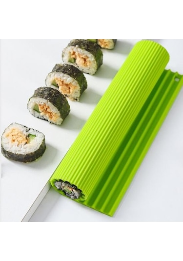 Yeşil Profesyonel Sınıf Silikon Hatta Suşi Ruloları Oluşturun Dıy Gıda Haddeleme Pirinç Haddeleme Makinesi Kek