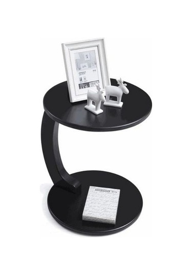 Lunora Ahşap C Yan Sehpa Siyah