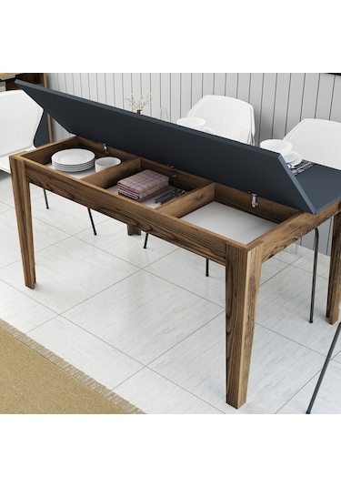 Milan Yemek Masası - Ceviz / Antrasit