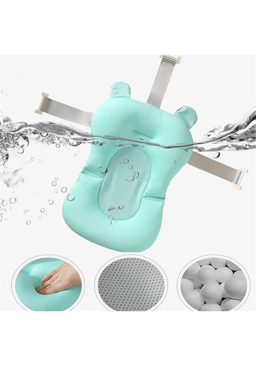 Vkemall Yeni Doğan Bebekler İçin Mavi Suya Yüzen Banyo Yatağı - Oturabilir/yatabilir, Omuzlu Ve Bel Güvenli, Spandex Malzeme, 0-12 Ay, Kolay Kurulan