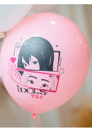 Riota K-pop Anime Balonları 30 Cm 15 Adet 203202502 PEMBE