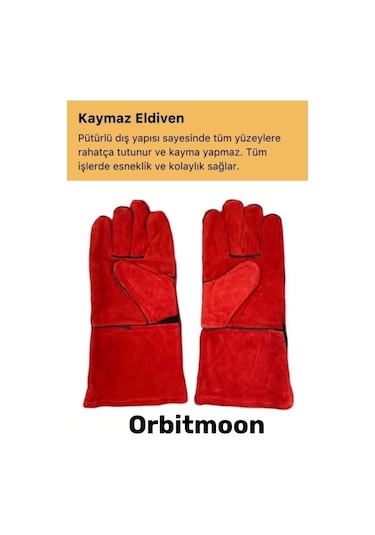 Premium Seri Isıya Dayanıklı Kaynak Yangın Su Geçirmez Çok Amaçlı Yanmaz Deri Eldiven