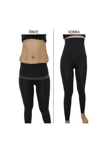 Momslab  Anında Incelme Siyah Yüksek Bel Korse Tayt Toparlayıcı Korsesiyah2Xl Siyah