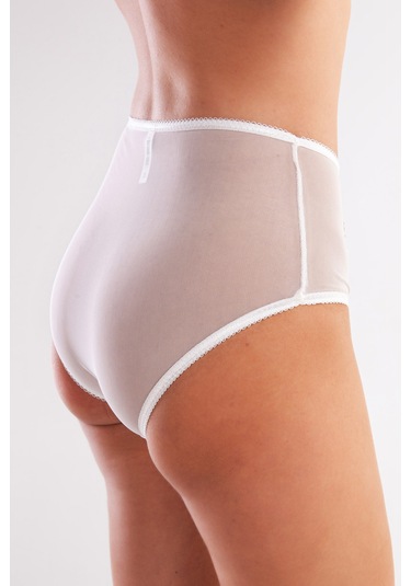 Golshan Gaspara Control Slip, Kadın Güpürlü Tül Ekru Renkyüksek Bel Külot Çok Renkli