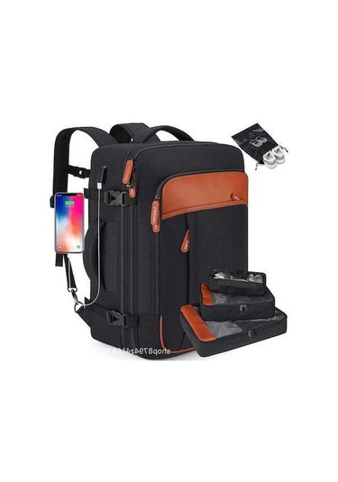 Ebitda Yüksek Kapasiteli Su Geçirmez Bilgisayar İş Seyahat Çantası - Siyah - Sanbuyos Siyah