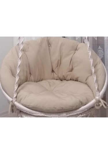 Woodshut Makrome Salıncak Yastığı Minder Seti Bej - 60x80 Bej