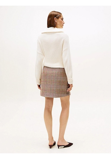 Tommy Hilfiger Kadın Seansonal Texture Mini Etek Gri