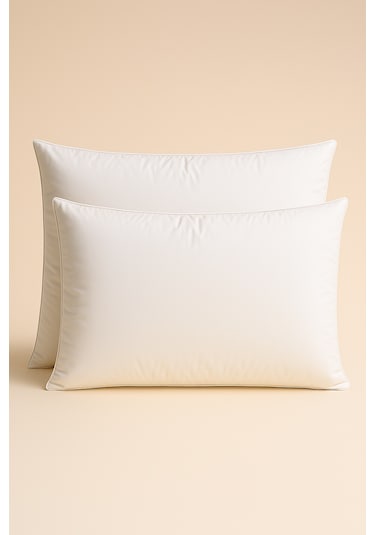 2 Adet %100 Kaz Tüyü 20 Gıdık Yastık Alçak Yatış 50x70 Elizza