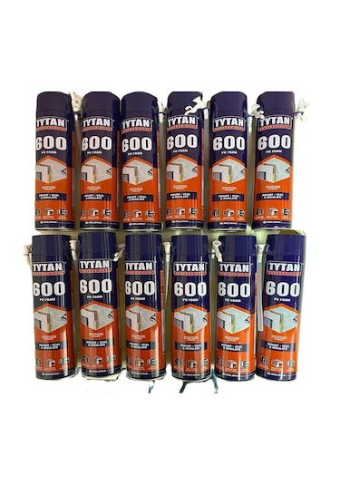 Tytan Polyfix 600gr - 12 Adet Poliüretan Montaj Dolgu Köpüğü Prof