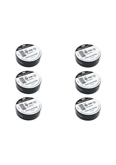 3m Siyah İzole Elektrik Bantı 10 Lu 0,13mmx19mmx9,14metre