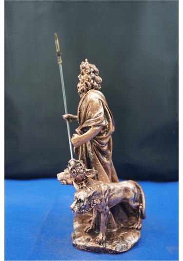 Hades Heykel Biblo Tasarım 25 Cm Mitolojik Obje Hediyelik Eşya Ev Dekor Bakır