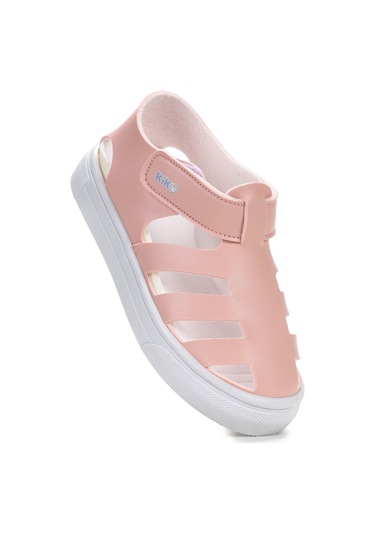 Kiko Kids Limba Cırtlı Kız Çocuk Sandalet Pudra Pudra