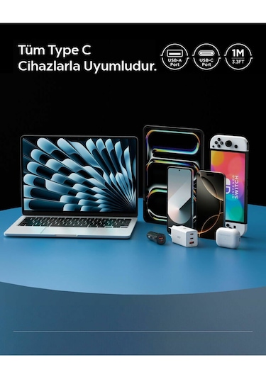 Spigen Essential 1m Usb-a To Usb-c 60w Kablo Aca08715 Beyaz