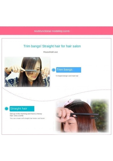 Venturemart Moda Saç Tarak V Tipi Saç Düzleştirici Tarak Dıy Salon Saç Kesimi Kuaförlük Şekillendirici