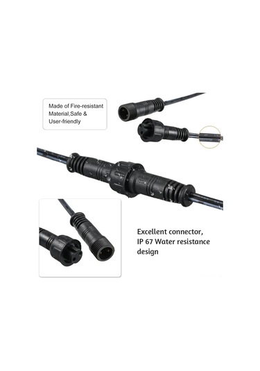 Shineyee 5 Adet 1 Metre Ip67 Su Geçirmez Led Bahçe Işığı Genişletme Kablosu - Pvc Malzeme, Erkek-dişi Bağlantı