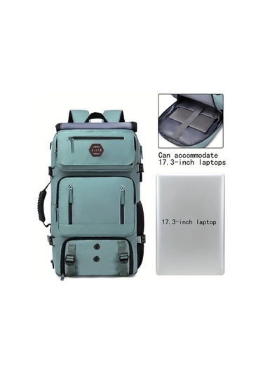 Pazly 50 Litre Siyah Unisex Seyahat Kamp Sirta Cantasi Ayakkabı, Usb Şarj, Ayarlanabilir Omuz Askısı, Genis Kapasiteli, Bolmeli, Polyester Siyah