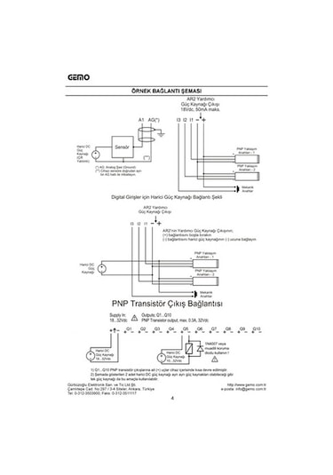 Gemo Ar2-P-24Vdc-10D2A-Rtc- Ar2-A-P-230Vac-10D2A-Rtc Panel Tipi