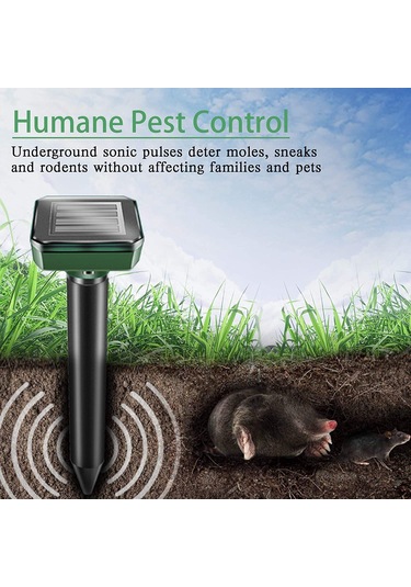 Springsun 2 Adet Güneş Enerjili Fare-üzümciği Repelleri: Ultrasonik Ve Titreşimli, 5 Gün Süreli Çalışma, Ip44 Su Geçirmez, Bahçe Ve Çim Alani İçin