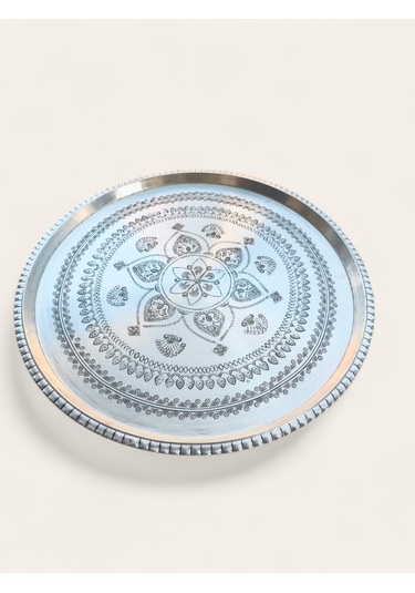 Dekorasyon Tepsi Bakır, İşlemeli Tepsi 55 Cm