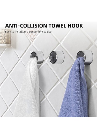 Ximistore9 3'lü Yuvarlak Abs Duvar Takımı - İz Olmadan Yapıştırıcı, Çocuk Dost, Banyo/mutfak Kullanıma Uygun Gümüş